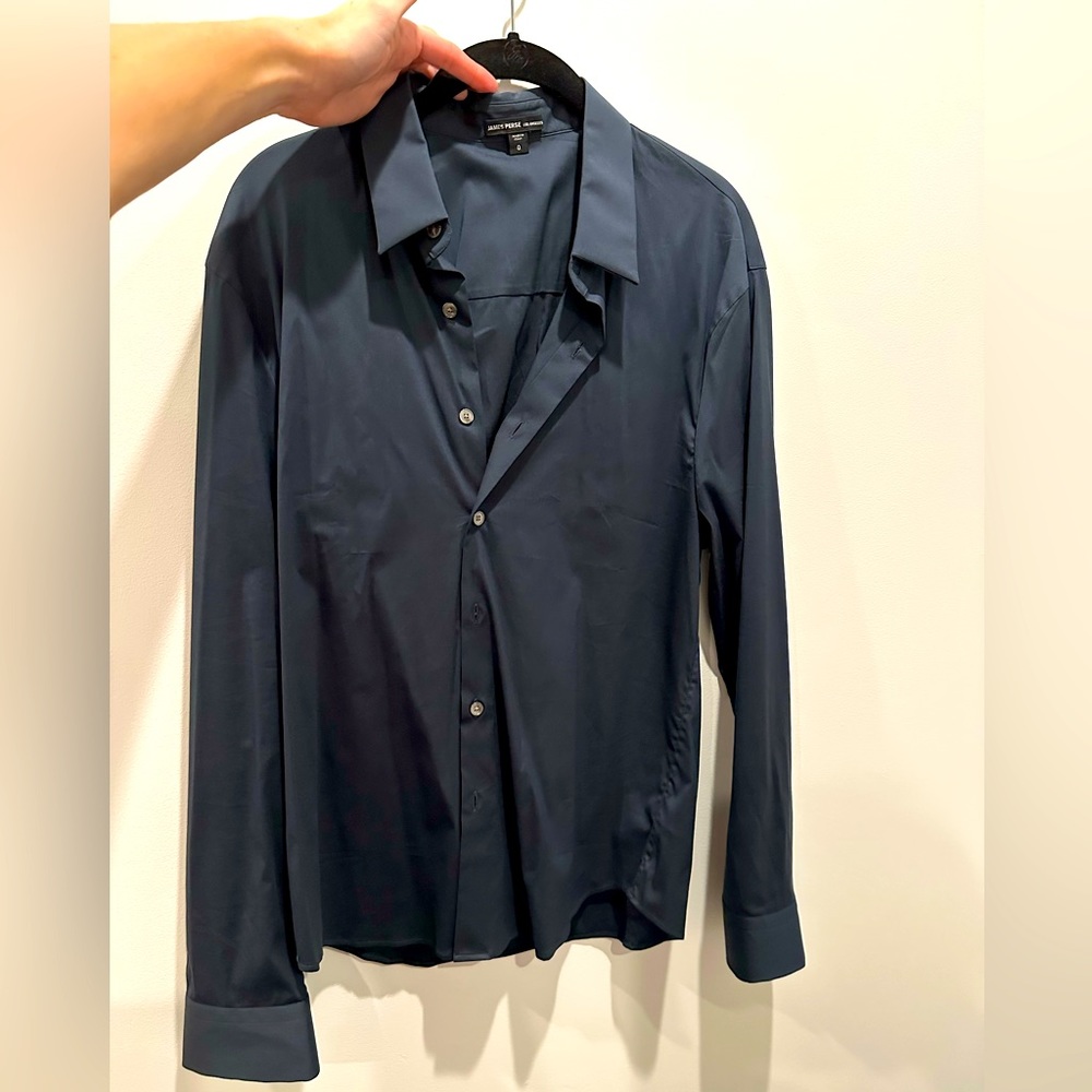 James Perse men’s navy dress shirt, size 0